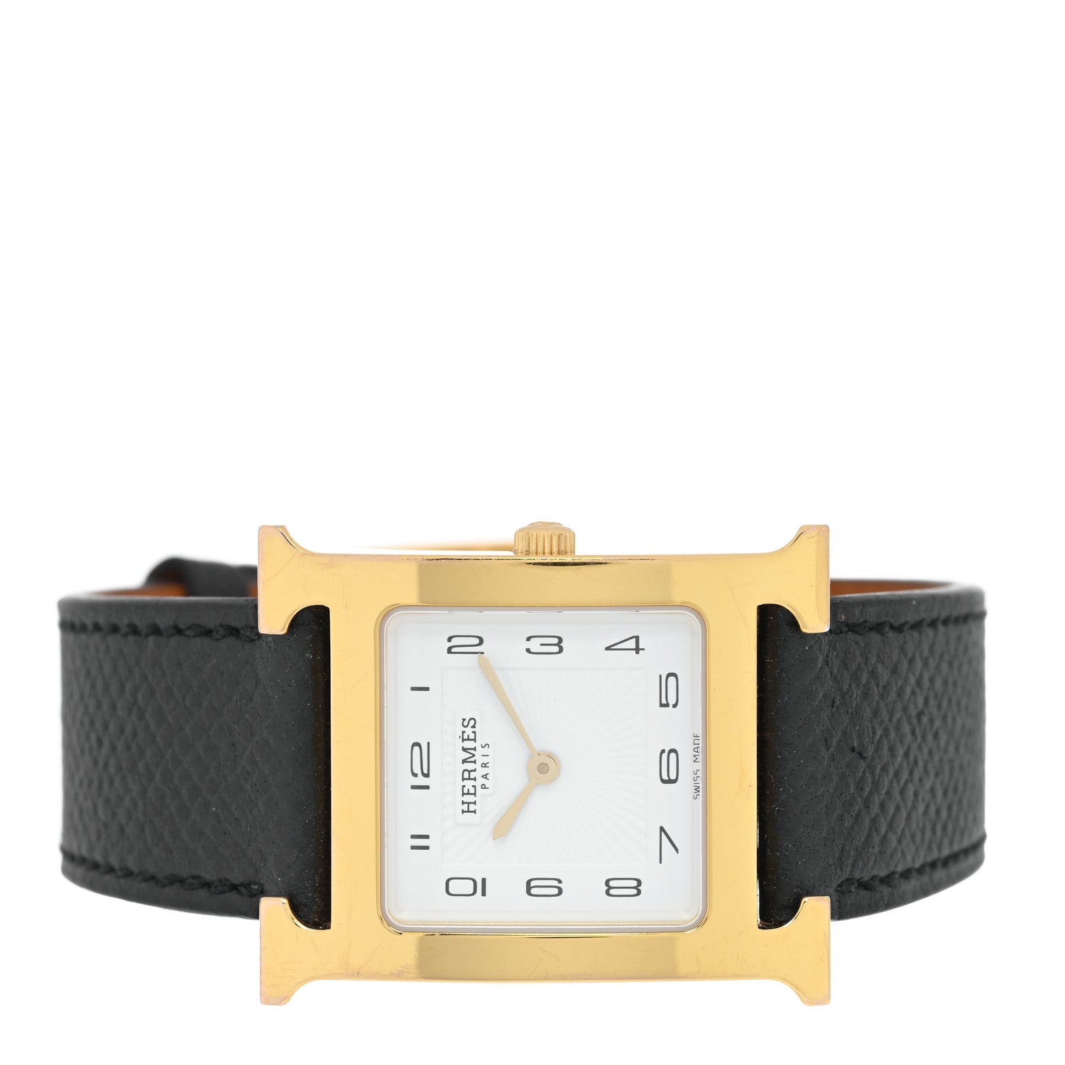 Hermes Stainless Steel Epsom 26mm Heure H Hour Quartz Watch Noir 2 of 5