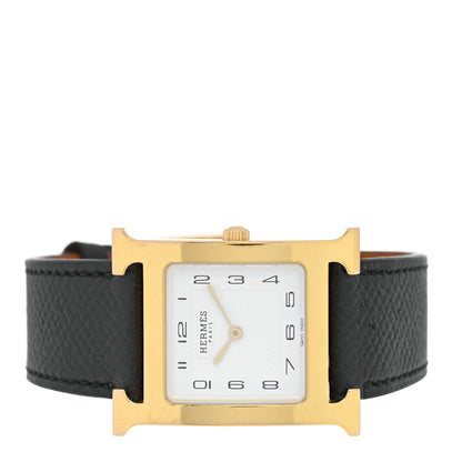 Hermes Stainless Steel Epsom 26mm Heure H Hour Quartz Watch Noir 2 of 5