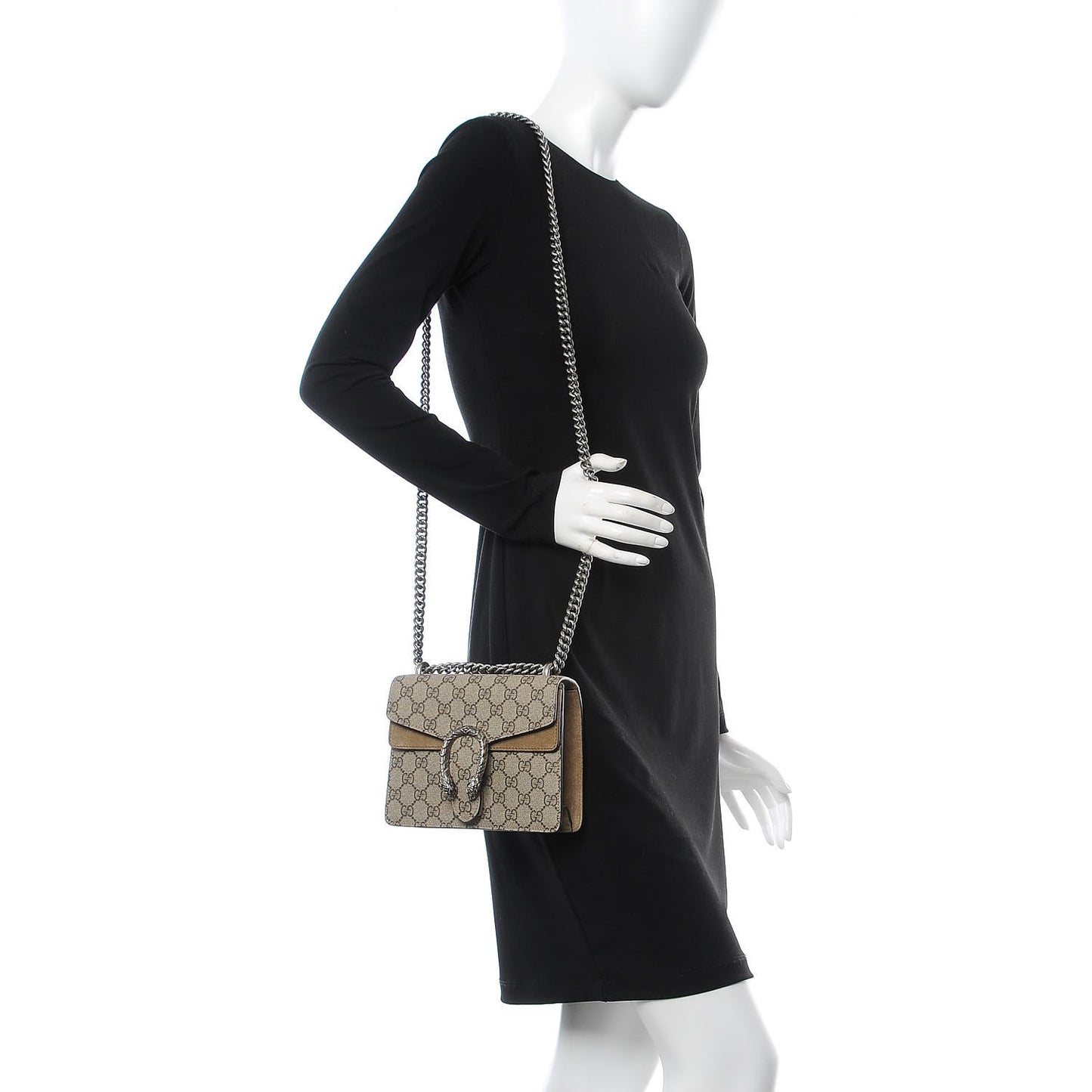 GG Supreme Monogram Mini Dionysus Shoulder Bag Taupe