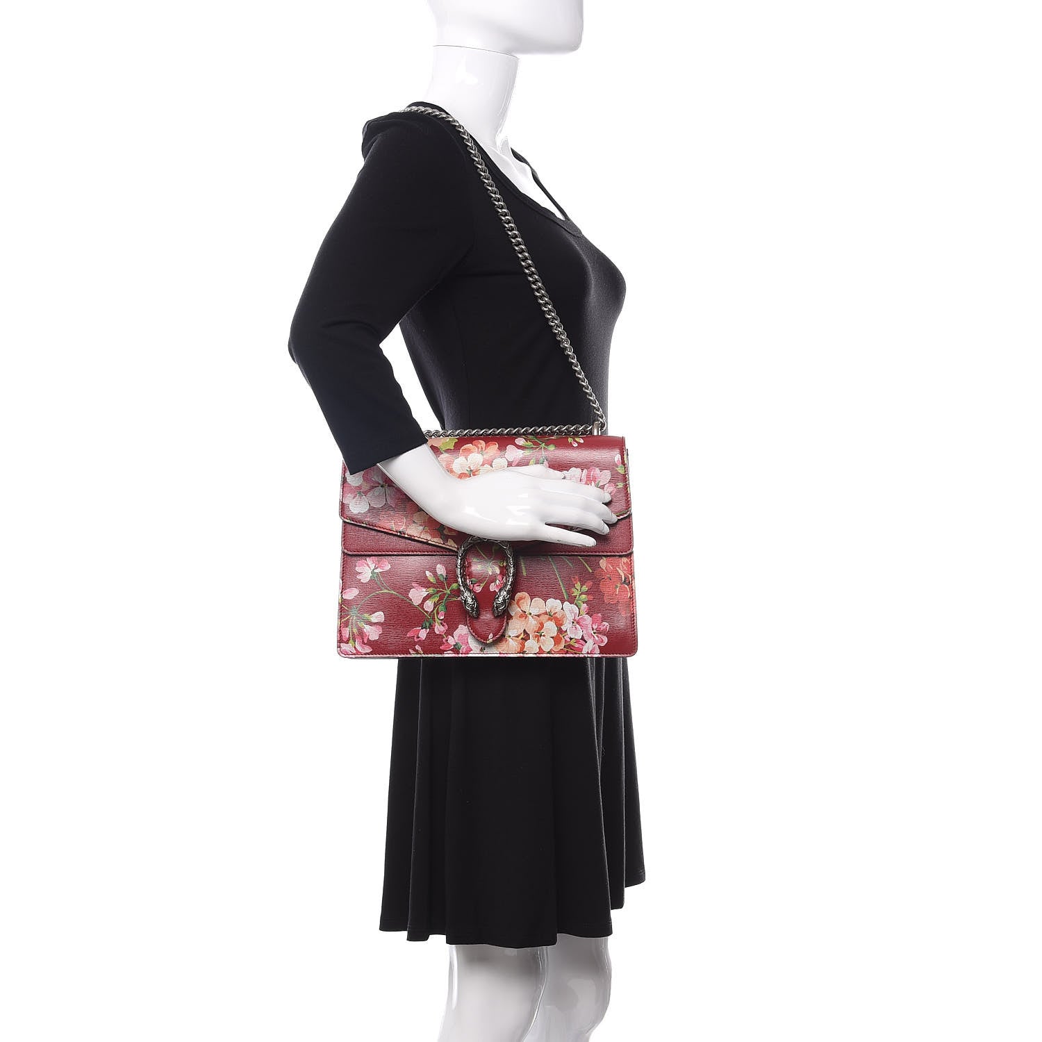 Gucci Calfskin Blooms Print Medium Dionysus Shoulder Bag Romantic Cherry Multicolor 3 of 12