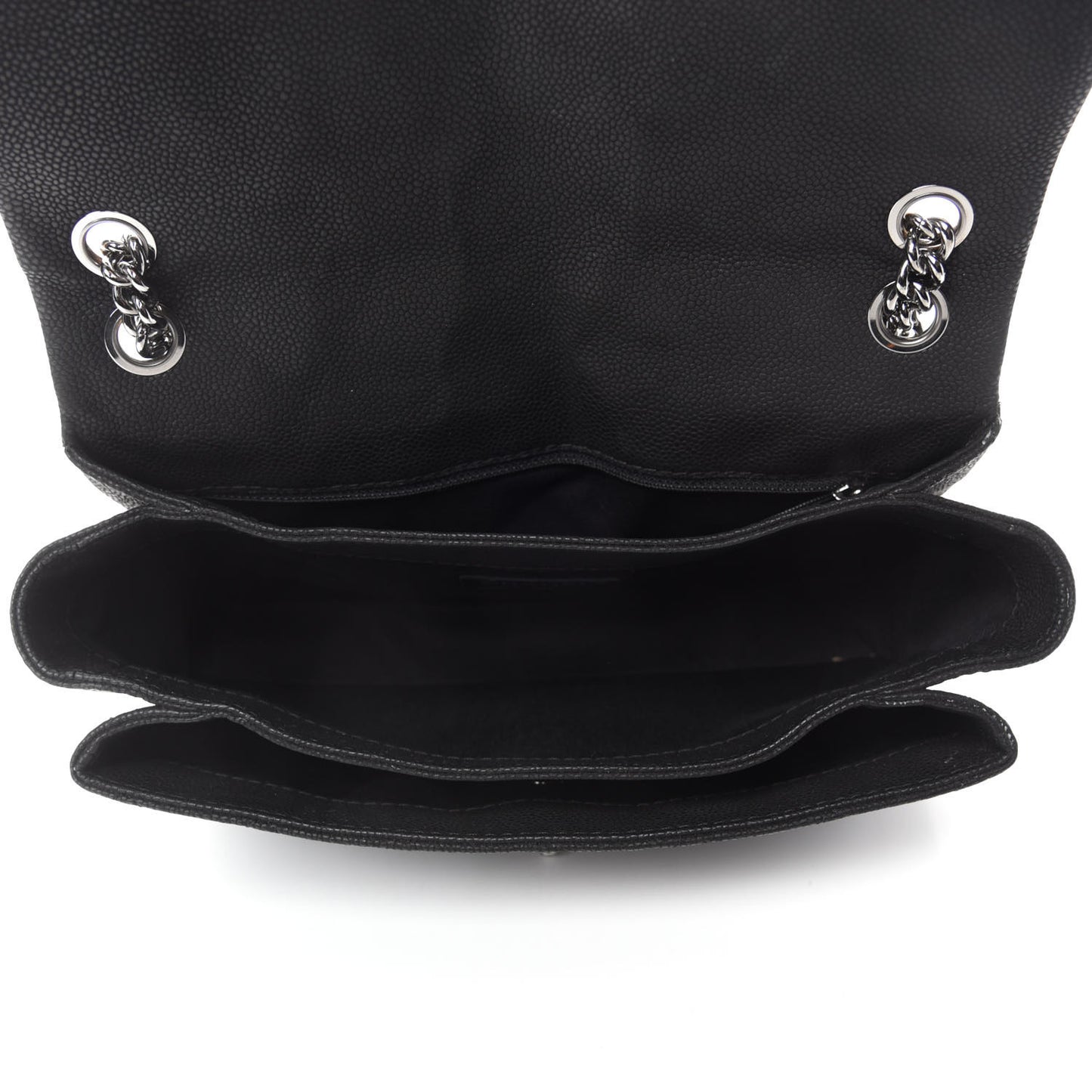 Iridescent Caviar Quilted Medium Lady Pearly Flap Black