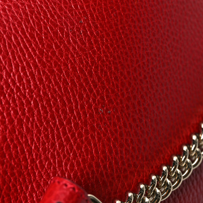 Gucci Pebbled Calfskin Soho Chain Backpack Hibiscus Red 13 of 15
