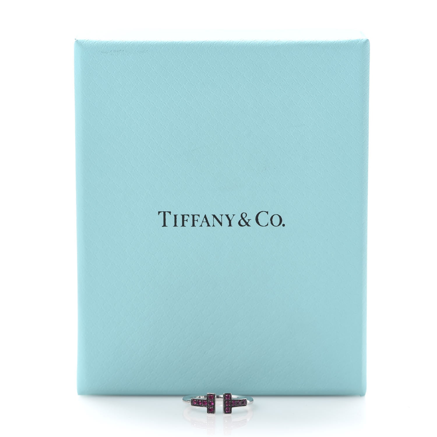 Tiffany 18K White Gold Ruby T Wire Ring 49 4.75 5 of 5