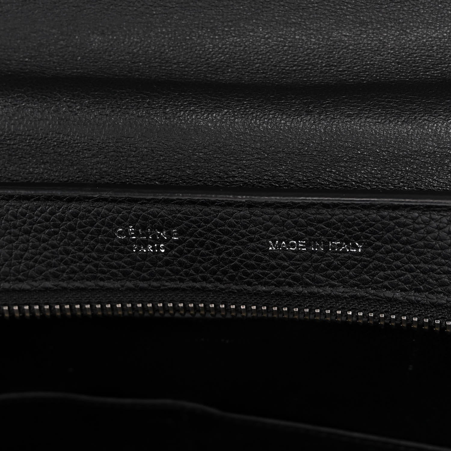 Celine Drummed Calfskin Suede Small Trapeze Black 6 of 10
