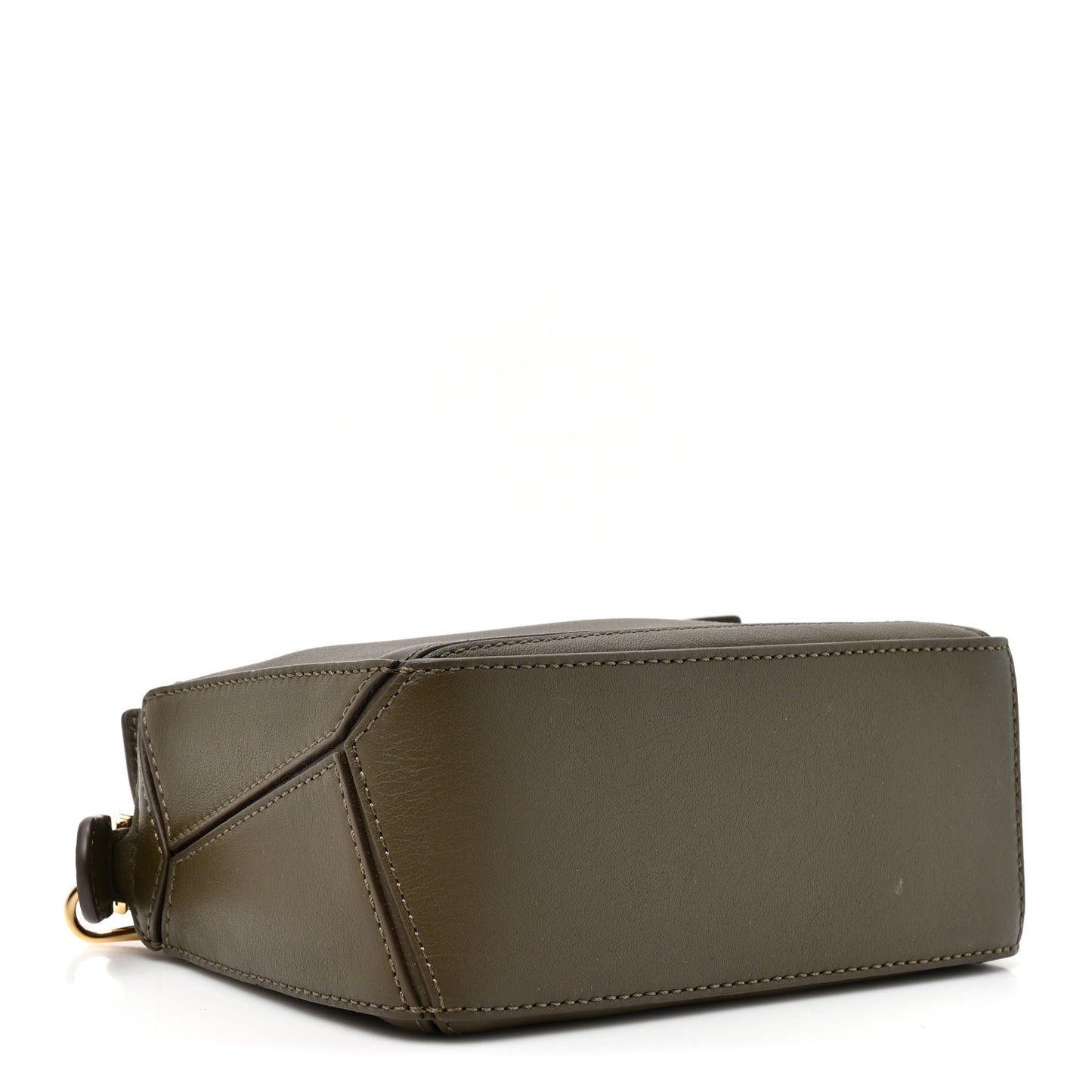 Calfskin Mini Puzzle Edge Bag Khaki Green