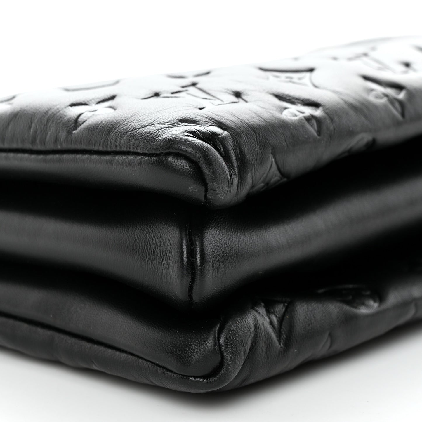 Lambskin Embossed Monogram Coussin MM Black