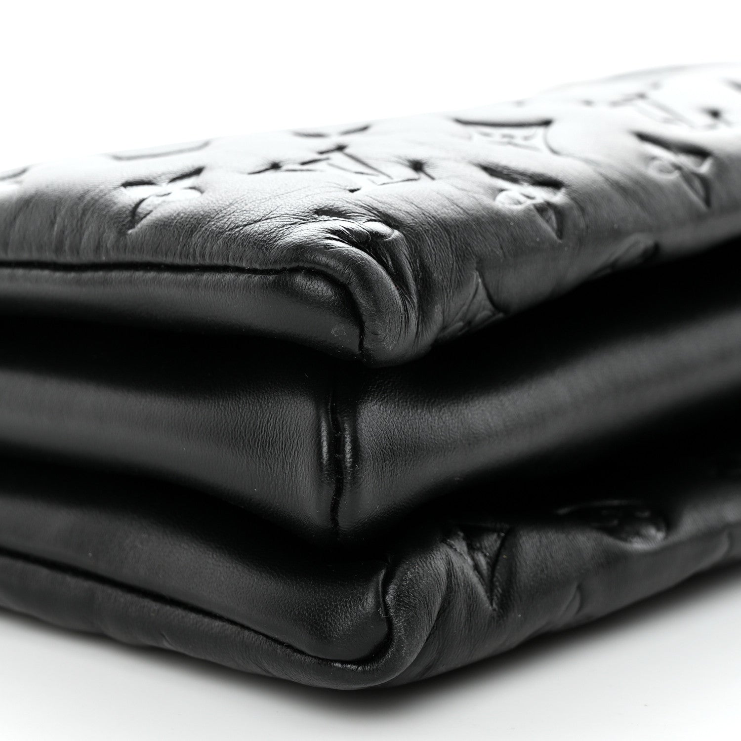 Louis Vuitton Lambskin Embossed Monogram Coussin MM Black 8 of 9