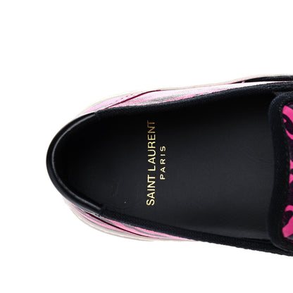 Saint Laurent Nappa Zebra Womens Venice Slip On Sneakers 36 Fuchsia Black 6 of 10