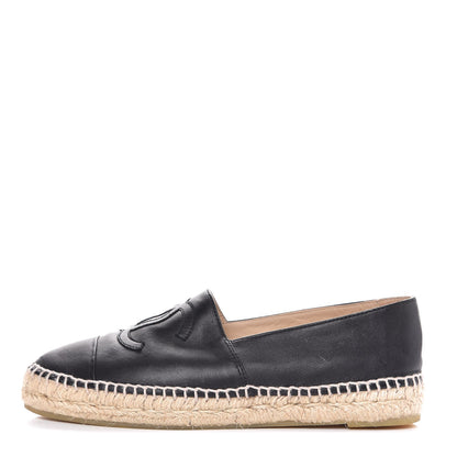 Chanel Lambskin CC Espadrilles 38 Black 1 of 13
