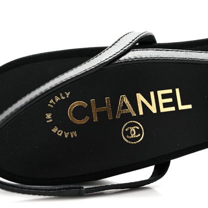 Chanel Mesh Grosgrain Cap Toe CC Slingback Pumps 40 Black 8 of 9