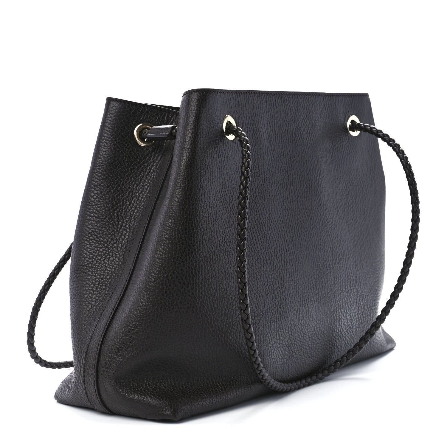 Gucci Calfskin Medium Braided Handle Gifford Tote Dark Brown 3 of 13