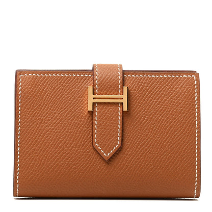 Hermes Epsom Bearn Card Holder Wallet Gold 1 of 3