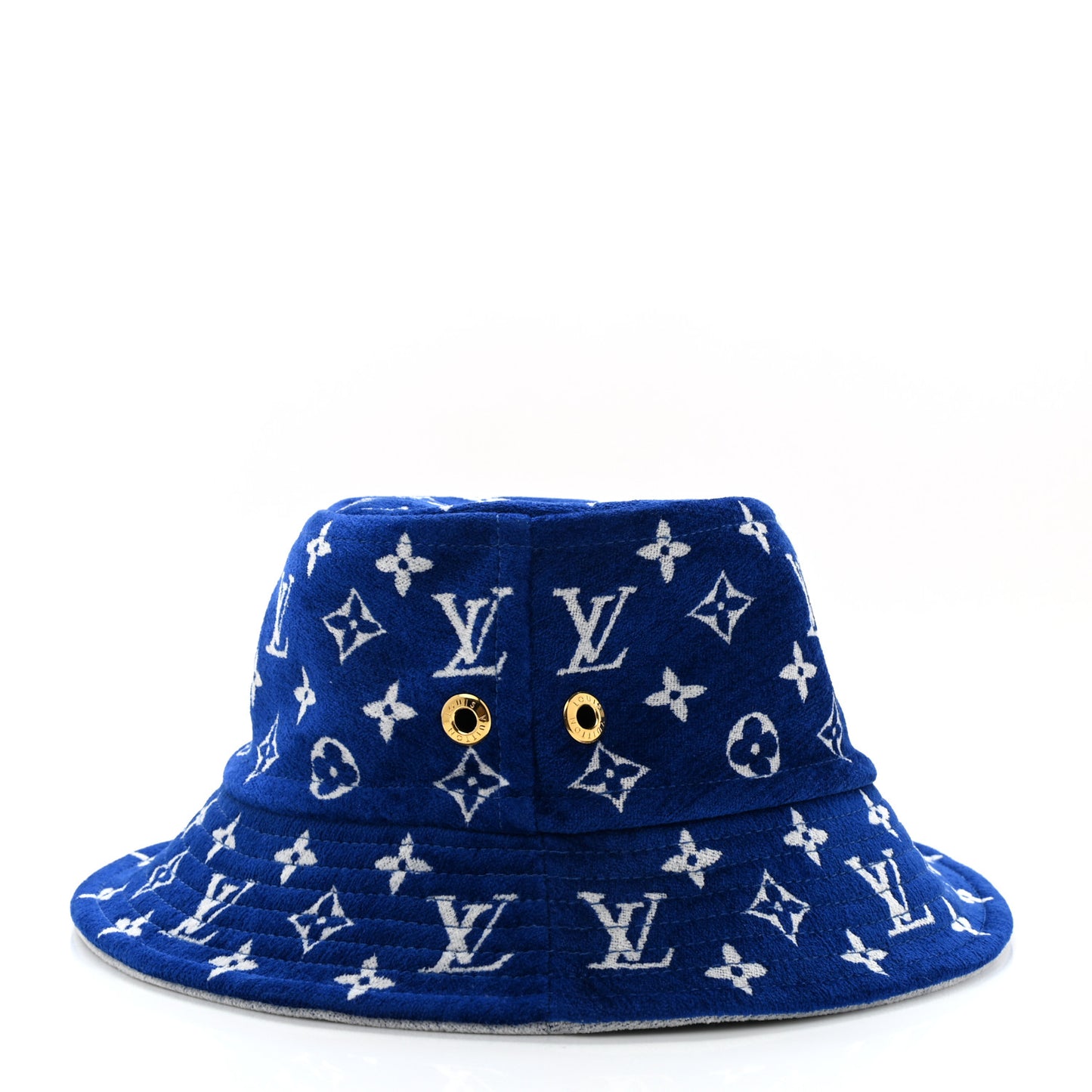 Jacquard Velvet Monogram Match Bucket Hat M White Blue