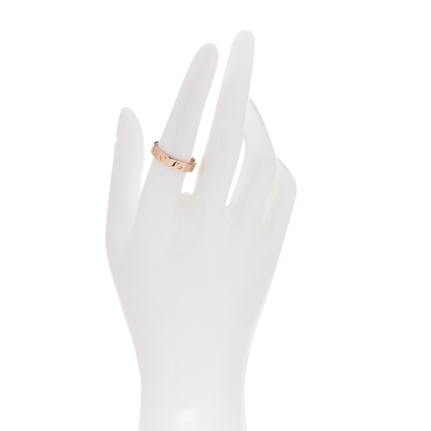Cartier 18K Pink Gold Diamond 4mm LOVE Wedding Band Ring 55 7.25 2 of 5