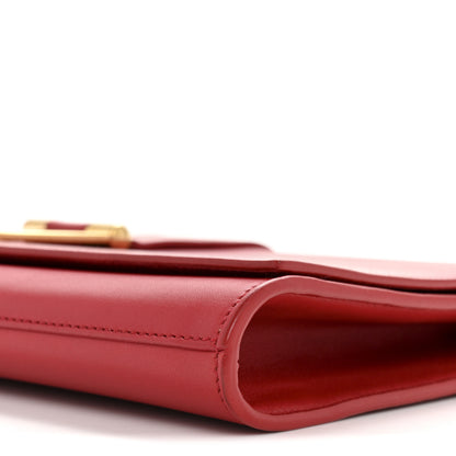 Saint Laurent Calfskin Classic Y Ligne Clutch Red 10 of 12