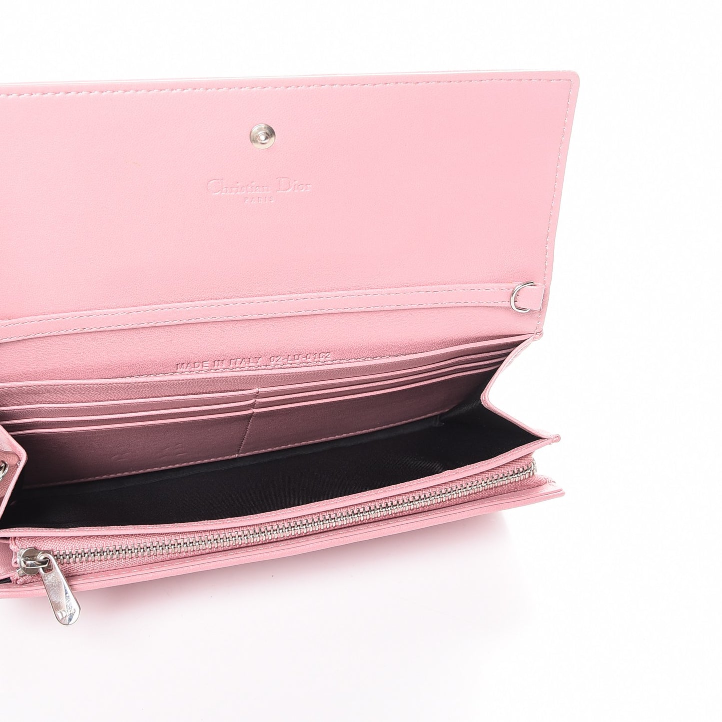 Lambskin Cannage Lady Dior Rendezvous Wallet Pink