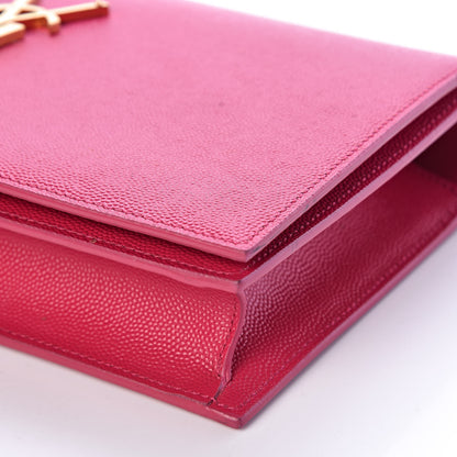 Saint Laurent Grain De Poudre Classic Monogram Kate Clutch Lipstick Fuchsia 8 of 9