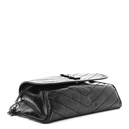 Saint Laurent Crinkled Calfskin Matelasse Monogram Niki Body Bag Black 4 of 10