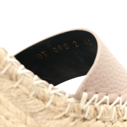 Valentino Garavani Grained Calfskin Rockstud Ankle Strap Espadrille 15/105mm Wedge Sandals 40 Poudre Natural 9 of 10