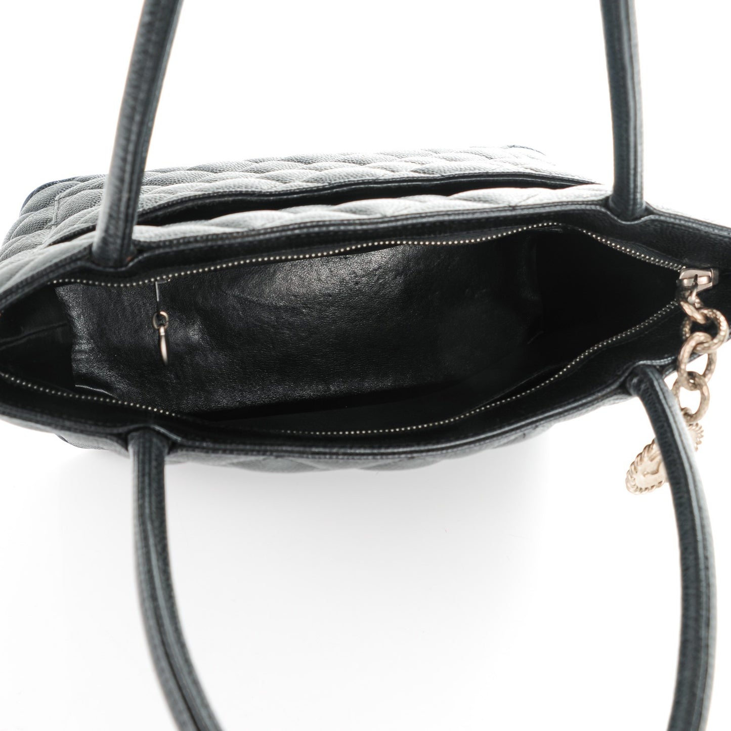 Caviar Quilted Medallion Tote Black