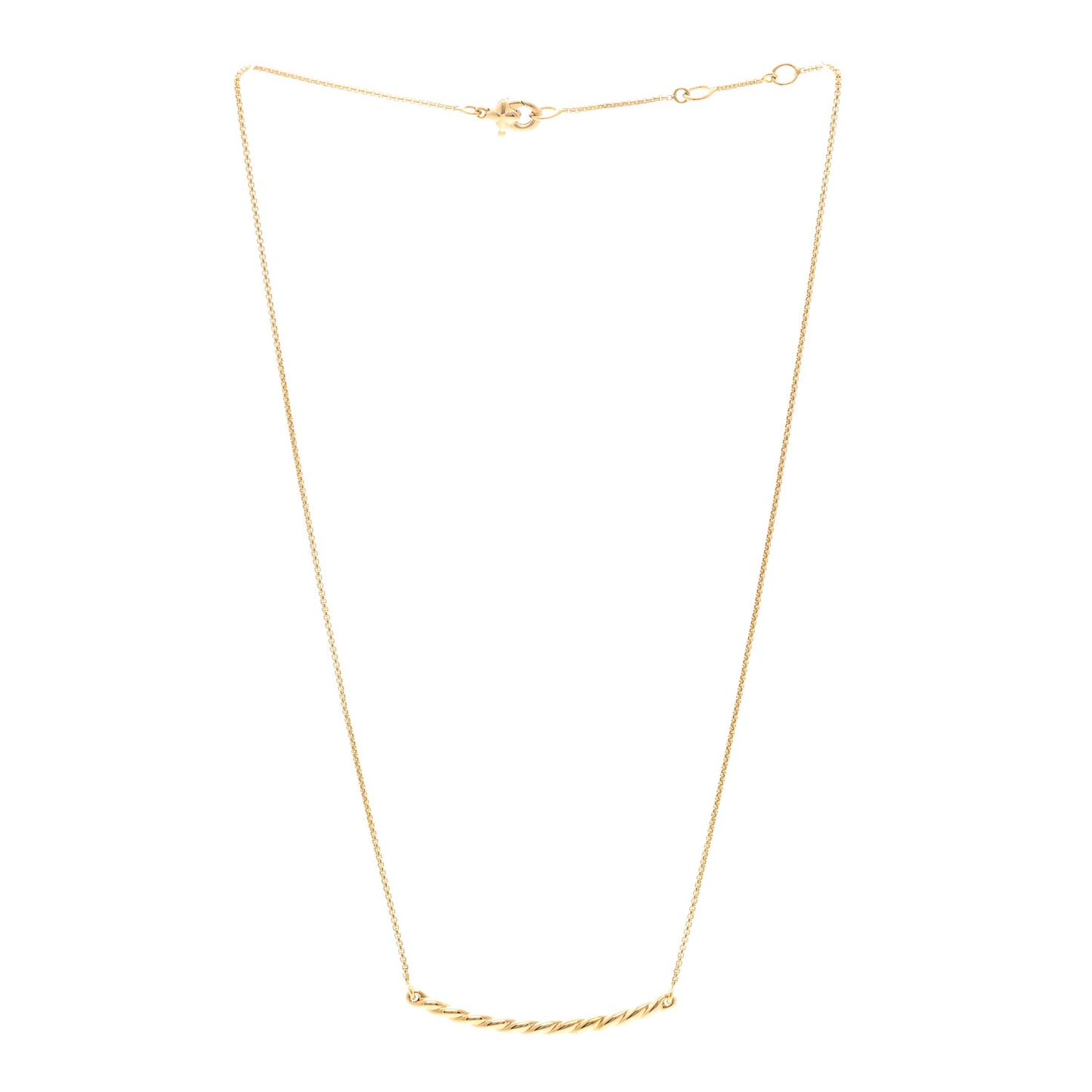 18K Yellow Gold Petite Station Pendant Necklace