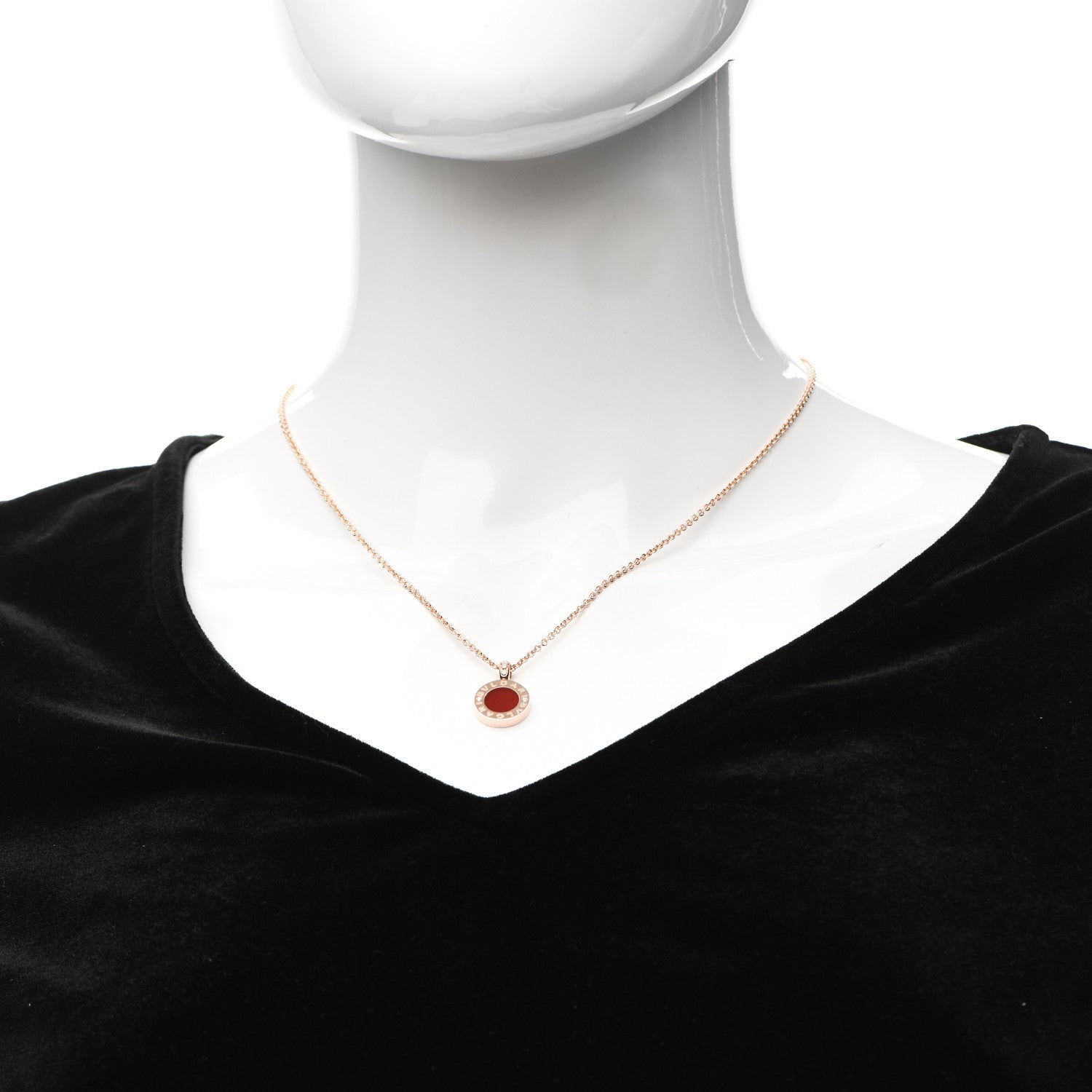 Bulgari 18K Rose Gold Diamond Mother of Pearl Carnelian BVLGARI BVLGARI Pendant Necklace 2 of 9
