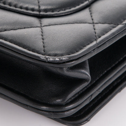Chanel Lambskin Quilted Wallet On Chain WOC Black 9 of 10