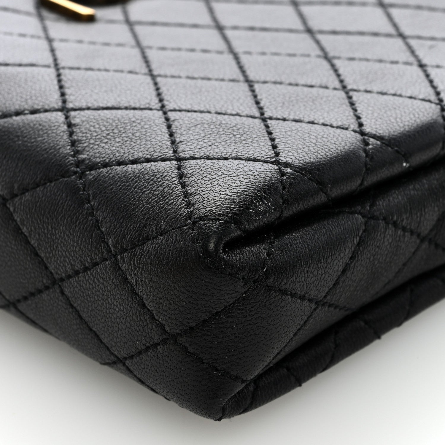 Saint Laurent Lambskin Quilted Gaby Zipped Pouch Black 8 of 8