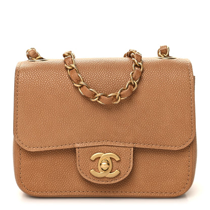 Chanel Grained Calfskin Mini Square Classic Pure Flap Brown 1 of 11
