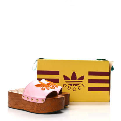 Gucci X ADIDAS Satin Raso Monogram Womens Platform Clogs 38.5 10 of 10