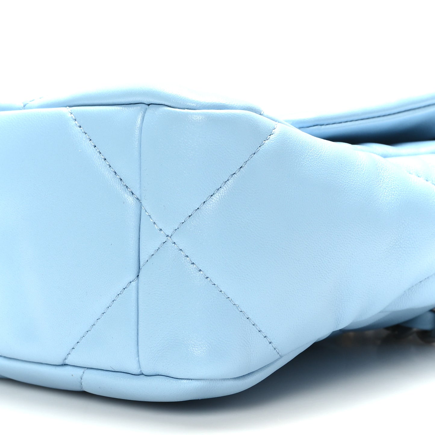 Lambskin Quilted Medium Chanel 19 Flap Light Blue
