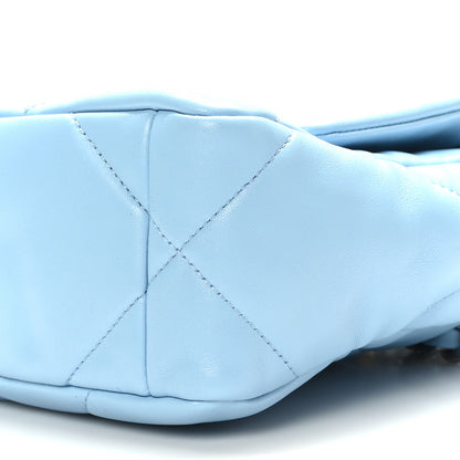 Chanel Lambskin Quilted Medium Chanel 19 Flap Light Blue 9 of 10
