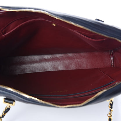 Chanel Lambskin Quilted Shoulder Bag Navy Blue 5 of 11