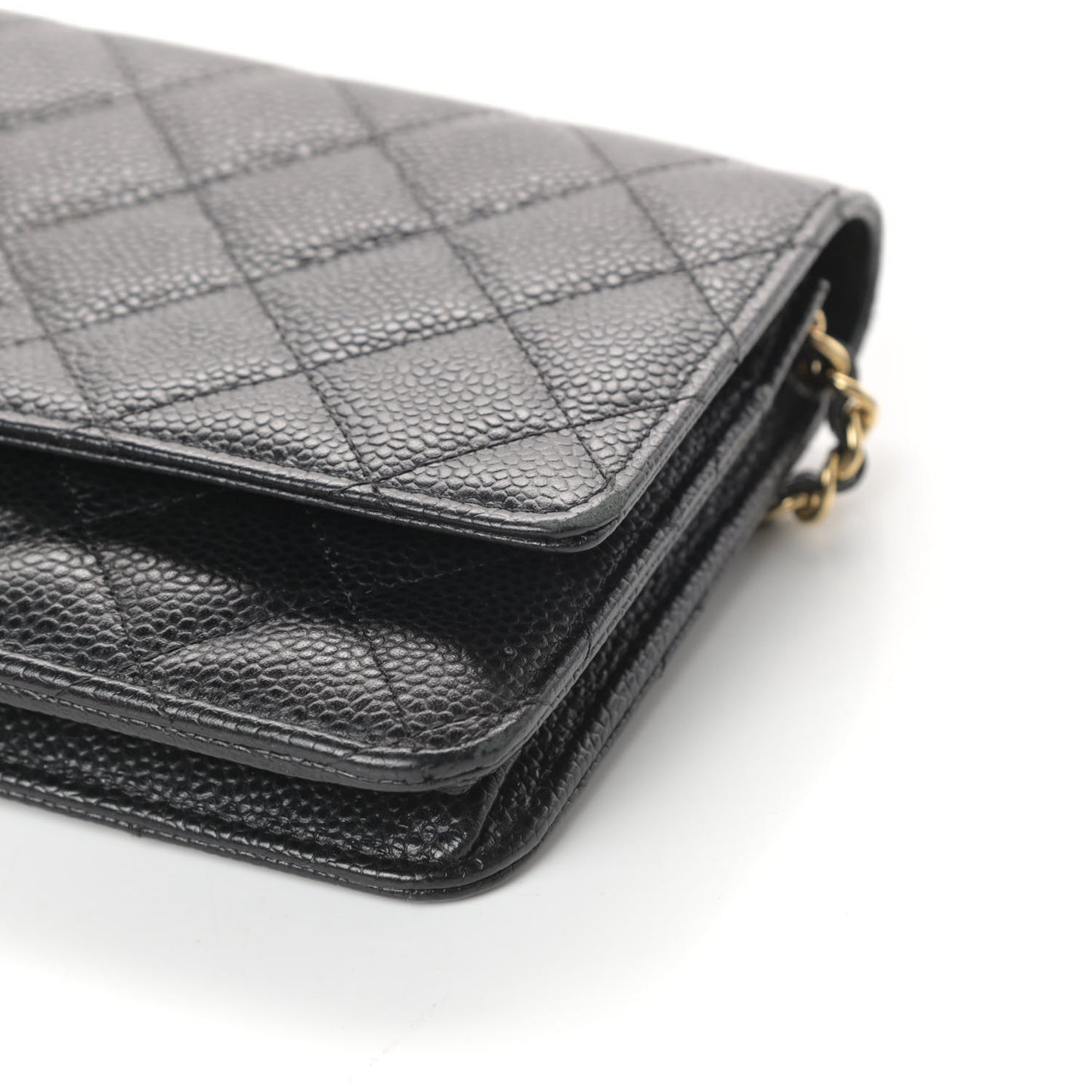 Caviar Quilted Wallet On Chain WOC Black
