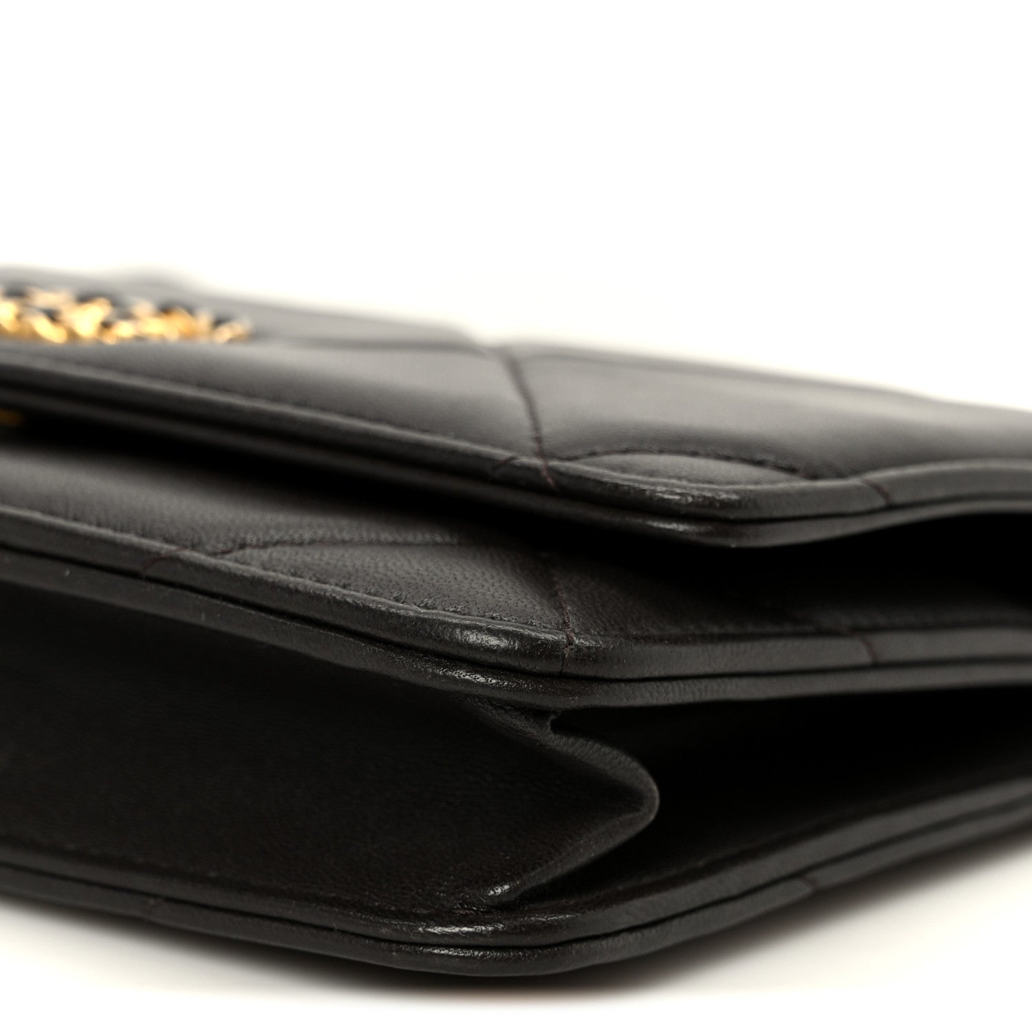 Chanel Lambskin Quilted Chanel 19 Wallet On Chain WOC Dark Brown 11 of 12