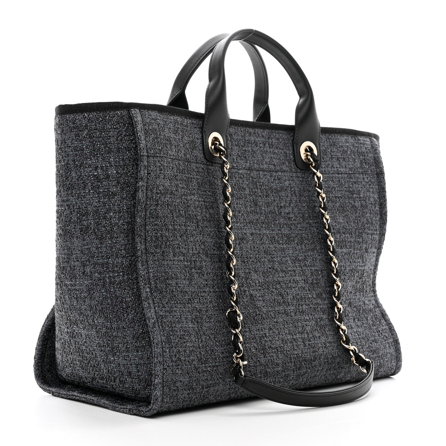 Chanel Woven Straw Raffia Medium Deauville Tote Grey 3 of 10