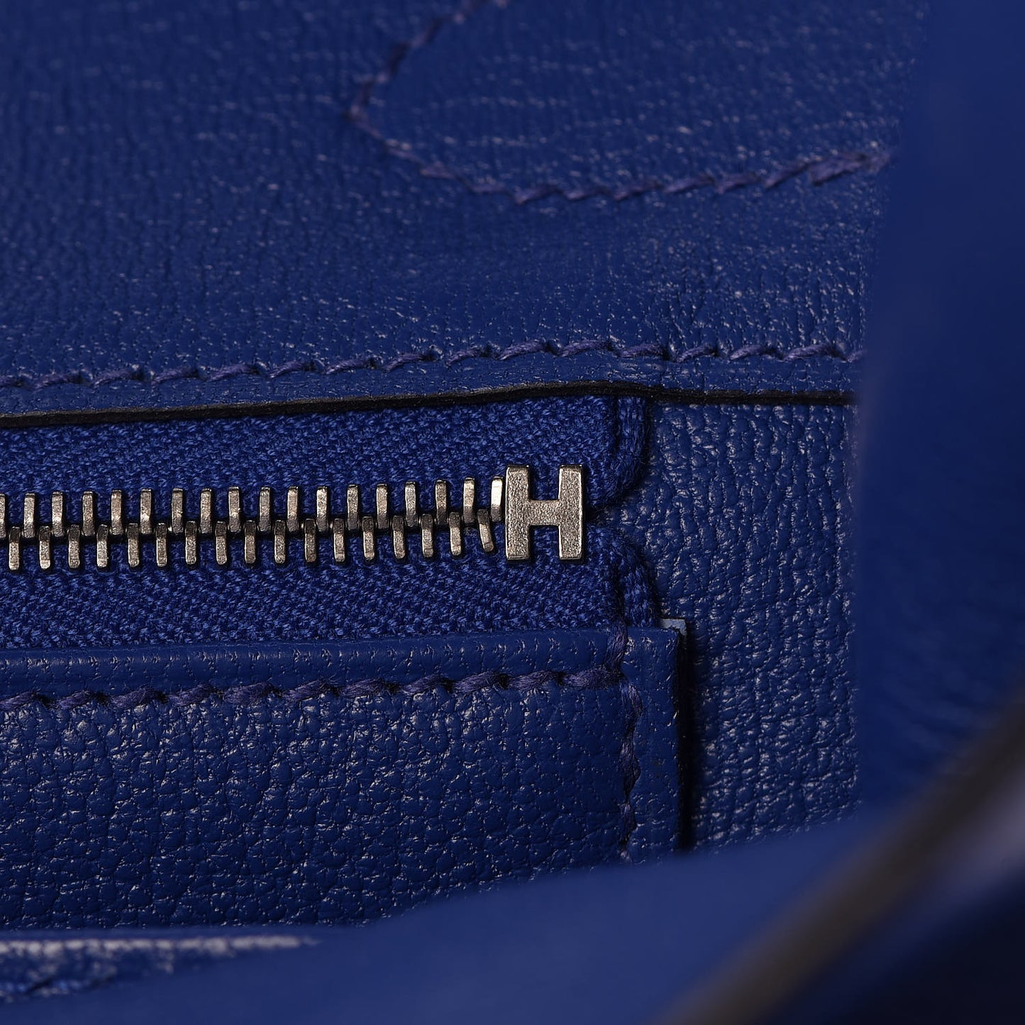 Tadelakt Birkin 30 Bleu Electrique