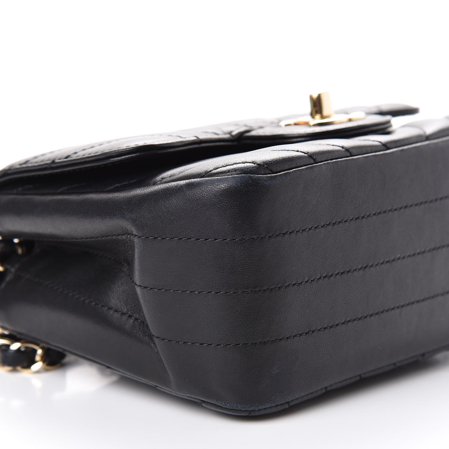 Chanel Lambskin Chevron Quilted Mini Square Flap Black 6 of 15