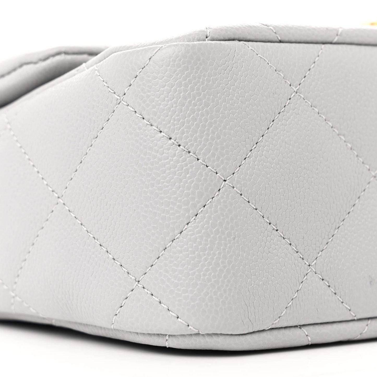 Caviar Quilted Sweetheart Flap Grey