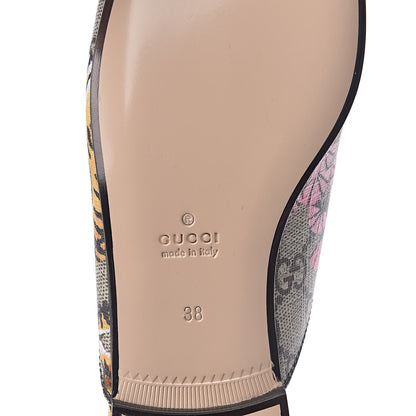 Gucci GG Supreme Monogram Bengal Womens Princetown Slippers 38 Beige Crop Pink 7 of 10