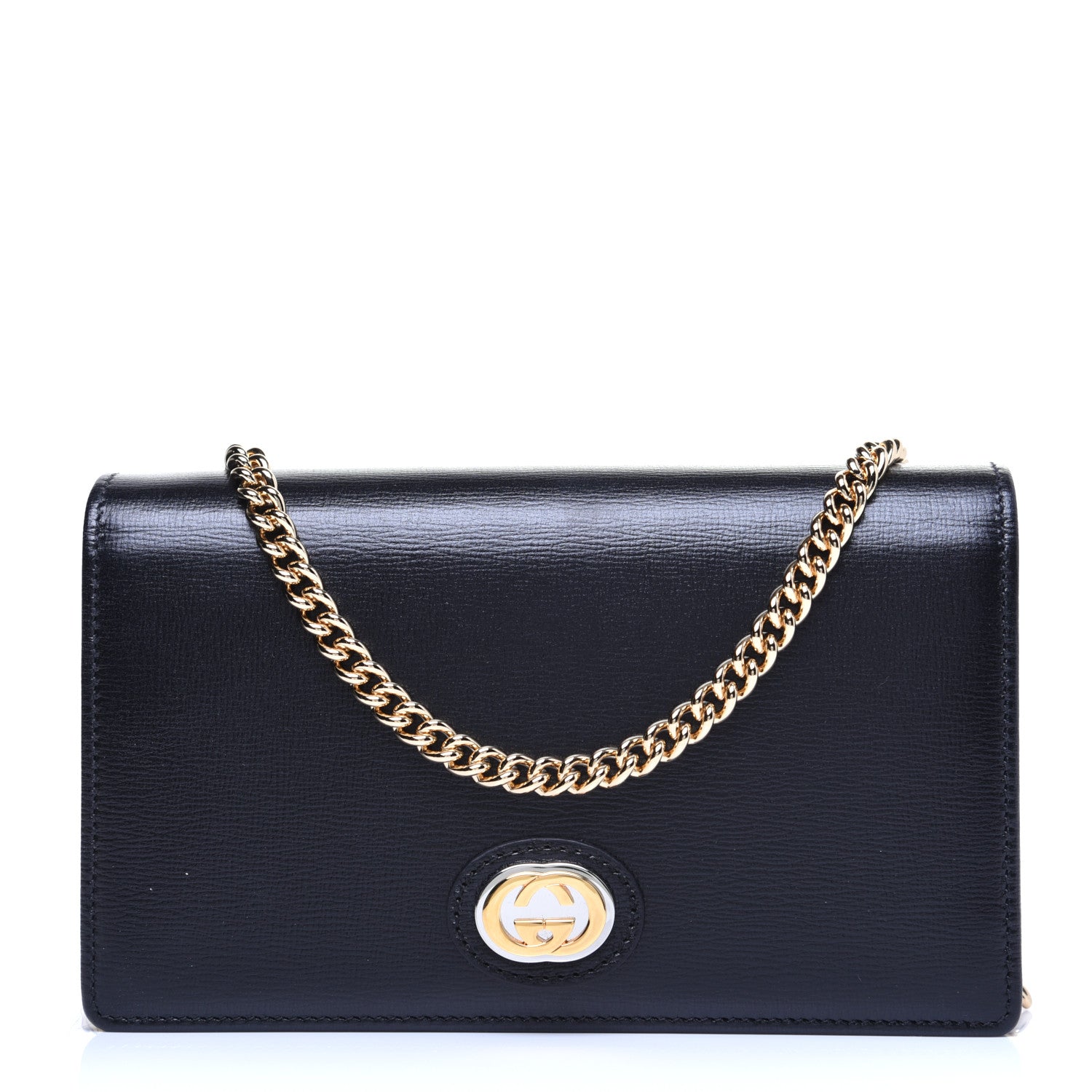 Gucci Azalea Calfskin Marina Chain Wallet Black 1 of 17