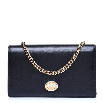 Gucci Azalea Calfskin Marina Chain Wallet Black 1 of 17