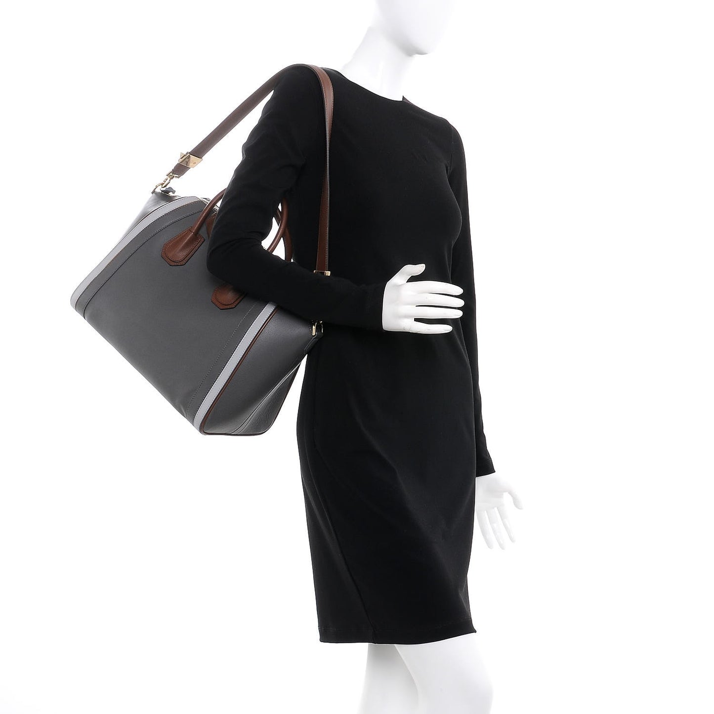 Smooth Calfskin Medium Tri-Color Antigona Dark Grey