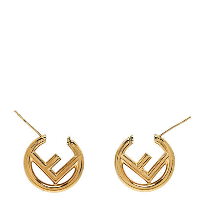 Fendi Metal FF Hoop Earrings Gold 3 of 4