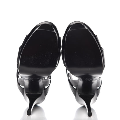 Saint Laurent Calfskin Tribute 105 Platform Sandals 37.5 Black 5 of 10