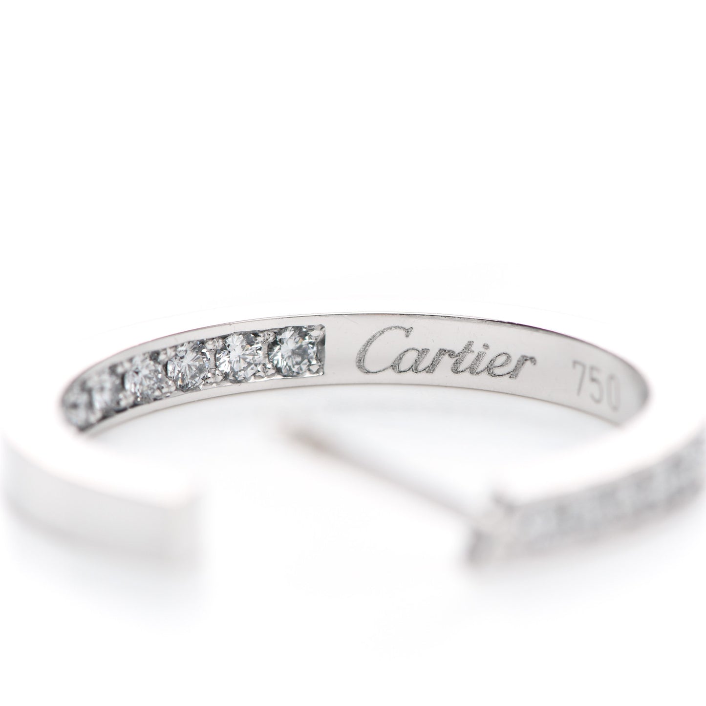 18K White Gold Diamond MM Inside Out Hoop Earrings