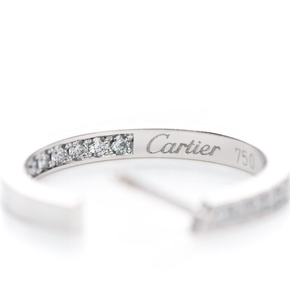 Cartier 18K White Gold Diamond MM Inside Out Hoop Earrings 4 of 7