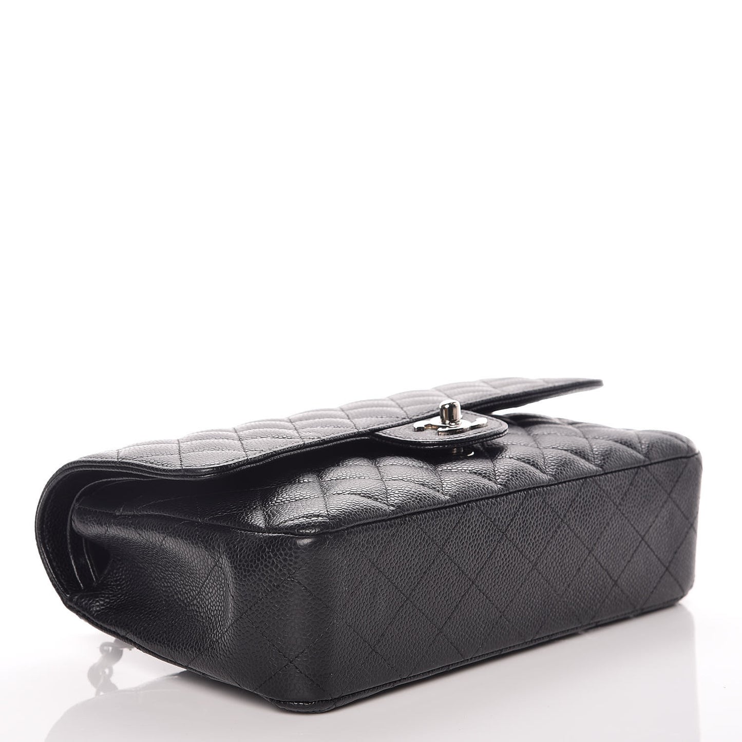 Caviar Quilted Medium Double Flap Black