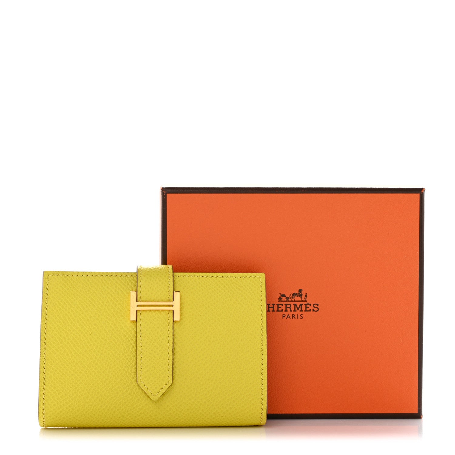 Hermes Epsom Mini Bearn Wallet Lime 8 of 8