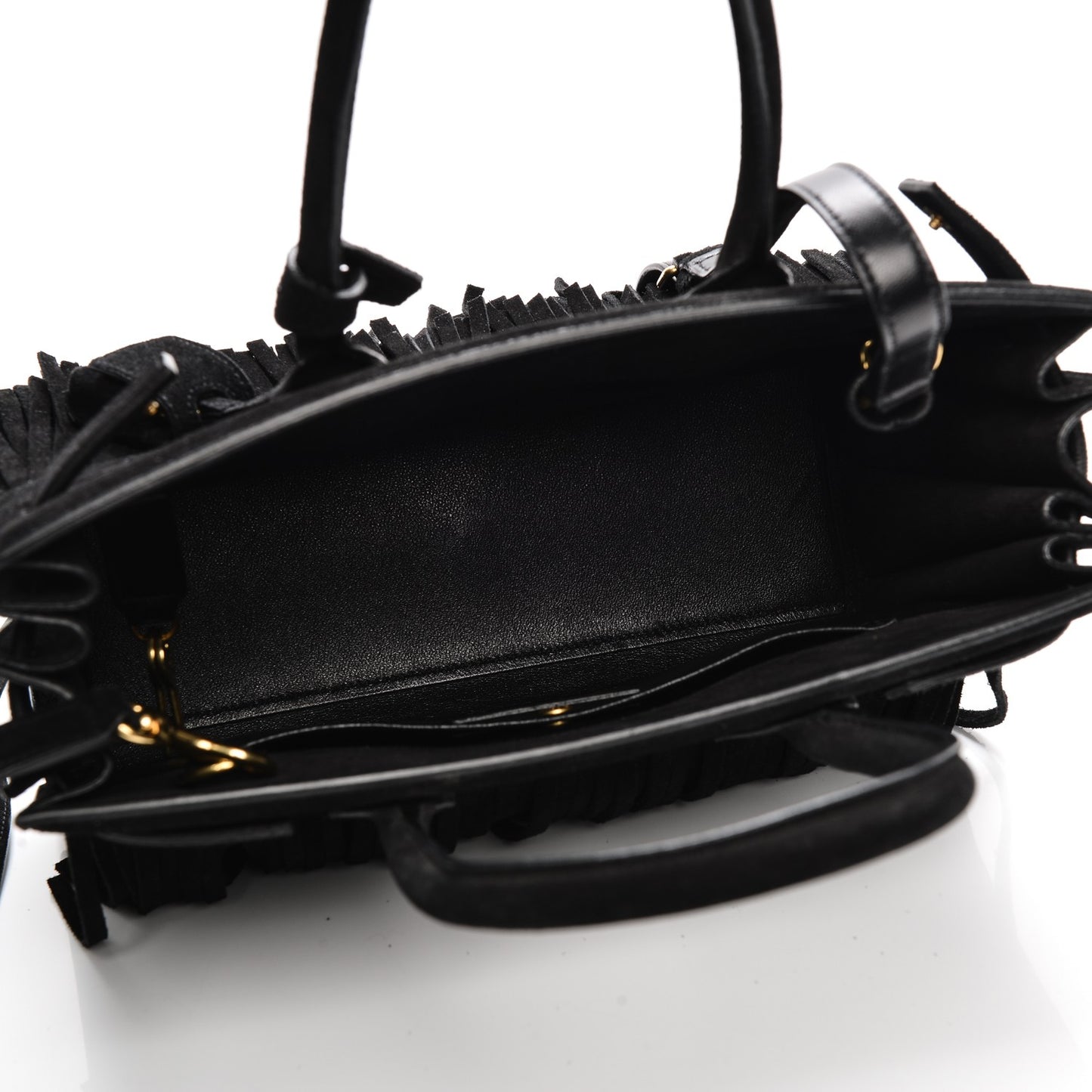 Suede Fringe Baby Sac De Jour Black